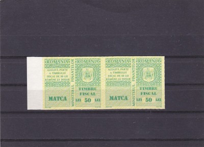 TIMBRU FISCAL 50 LEI 1998 IN PERECHE MNH,ROMANIA. foto
