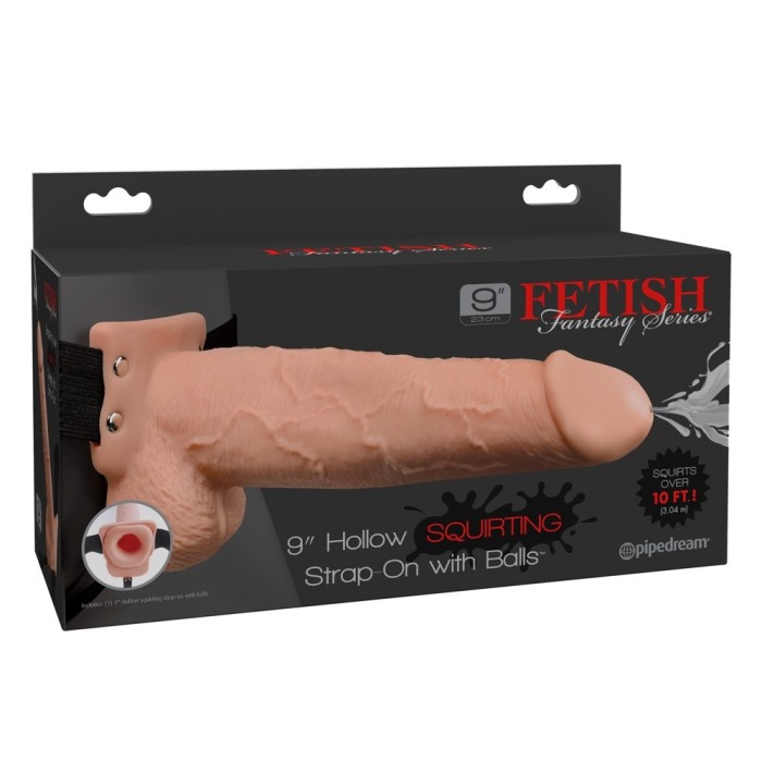 Prelungitor penis Hollow Strapon Unisex Dildo Squirt cu ejaculare [ 25,4 cm x 5.3 cm ]