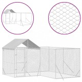 Cumpara ieftin Padoc exterior cu acoperis argintiu 4x4x2,5 m otel galvanizat