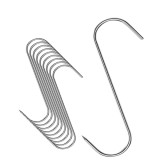 Cumpara ieftin Set 10 carlige inox pentru afumatoare, argintii 13.5 cm, grosime 2.8 mm, tip S reutilizabil cu varf ascutit, pentru carne, macelarie, uscare si matura
