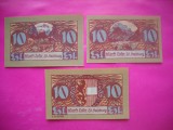 HOPCT BANCNOTA NOTGELD NR 127 - SALZBURG - SET 3 BUC - 10,10 SI 10 HELLER 1921 -AUSTRIA-UNC