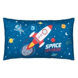 Perna decorativa pentru copii albastra, cu racheta in spatiu 50x30cm, Oem