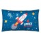 Perna decorativa pentru copii albastra, cu racheta in spatiu 50x30cm
