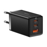Cumpara ieftin Incarcator retea Baseus GaN5 Pro, 65 W, 3 porturi, Negru