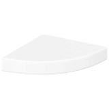 Raft de colt plutitor, alb lucios, 25x25x3,8 cm, MDF