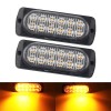Stroboscoape Auto Galbene 12V 24V, 36W, 2 buc, Blitz LED Samsung, 18 Moduri, IP67, Camion, ATV, Moto, Girofar