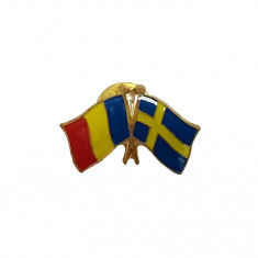 Insigna Drapel Romaniei Drapel Suedia