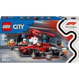 LEGO&reg; City - Boxa si mecanici F1&reg; cu masina Ferrari 60443, 322 piese