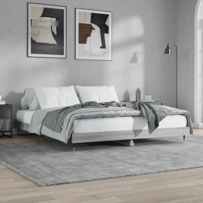 vidaXL Cadru de pat, gri sonoma, 120x200 cm, lemn prelucrat foto