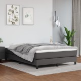 VidaXL Cadru de pat box spring, gri, 140x190 cm, piele ecologică