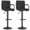 VidaXL Scaune de bar, 2 buc., negru, material textil