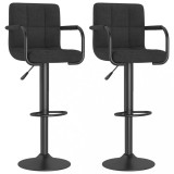 vidaXL Scaune de bar, 2 buc., negru, material textil