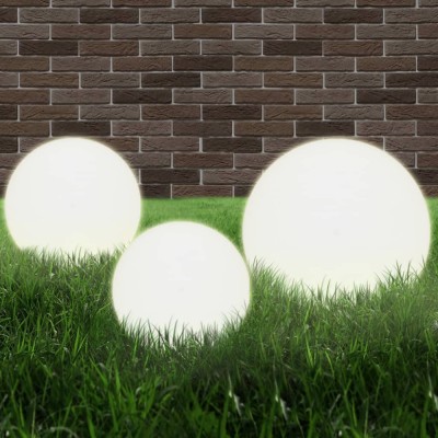 Gossi lampi bol cu led 3 buc., sferice, 20/30/40 cm, pmma foto