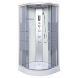 Cabină de duș cu hidromasaj curbată Lisa 90 albă
