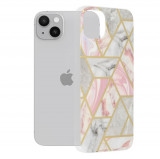 Husa pentru iPhone 14 Plus, Techsuit Marble Series, Pink Hex