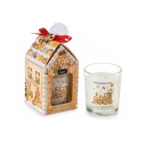 Lumanare parfumata Craciun in cutie cadou aroma Mar si Scortisoara cm 5,5 x 5,5 x 11,5 H