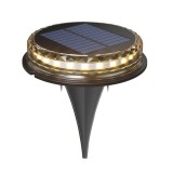 Lampa solara LED tip spot pentru gradina eMazing, 8 LED-uri, material ABS si Policarbonat, baterie 1.2V, 600mah, 12 x 13.5 cm, alb cald