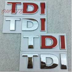 Emblema TDI CROMATA auto metalica pentru auto VW adeziv profesional inclus