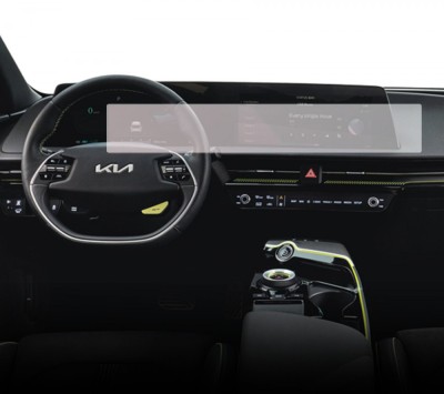 Folie protectie display navigatie si ceasuri de bord Duragon, din silicon, pentru Kia EV6 GT 2021+, transparenta, anti-shock, kit instalare foto