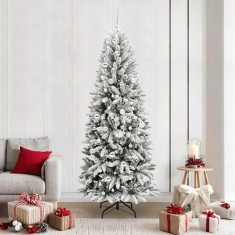vidaXL Brad de Crăciun artificial cu 300 LED Alb 78 x 78 x 210 cm 3396062