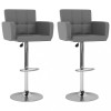 Gossi scaune de bar, 2 buc., gri, piele ecologica