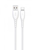 Cablu transfer date si incarcare XO NB-P163 USB-A - USB-C 2.4A 1m, Alb