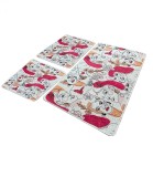 Set 3 Covorase baie Faccia Rectangular, 60 x 100 cm, 50 x 60 cm, Antiderapant, Multicolor