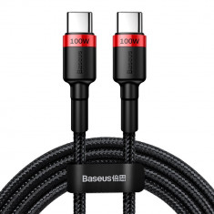 Cablu de date/incarcare Baseus, Cafule USB Type-C to USB Type-C, 2M 5 A, Negru/Rosu foto