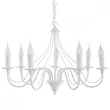 Candelabru Minerwa Alb Din Oțel Cu 7 Becuri Neregulate Modern De Interior
