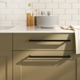 M&acirc;nere de dulap, 5 buc., negru, 320 mm, oțel inoxidabil