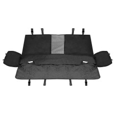 Husa bancheta auto pentru protectie si transport caini si pisici, impermeabila, negru, 135x140 cm