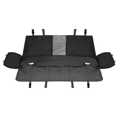 Husa bancheta auto pentru protectie si transport caini si pisici, impermeabila, negru, 135x140 cm foto