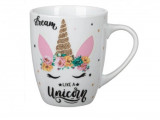 Cana pentru copii, Portelan, Design Unicorn, 350 ml