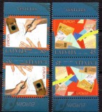 LETONIA 2008, EUROPA CEPT, tete - beche, serie neuzată, MNH, Nestampilat