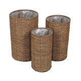 Cumpara ieftin Set 3 ghivece flori fibre naturale 20 x 40 cm, 25 x 45 cm, 30 x 50 cm