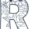 Sticker decorativ, Litera R, Negru, 70 cm, 7441ST