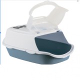 Litiera acoperita Cathy Easy Clean Stone, alb/gri, 56x40x40