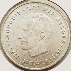 1948 Belgia 250 Francs 1976 Baudouin I Accession French Belges km 157 argint