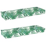Set 2 Perne Decorative Paleti VidaXL, Model Frunze Verzi, 120x40x8cm, Interior/Exterior, Poliester Rezistent