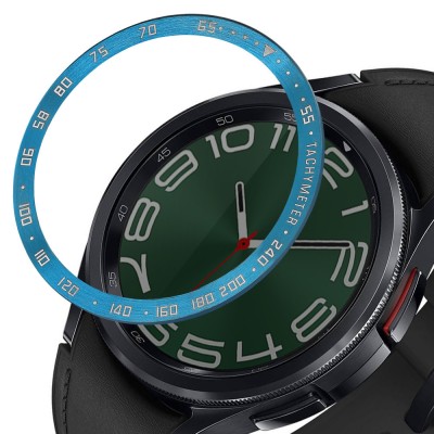 Rama cadran Kwmobile pentru Samsung Galaxy Watch 6 Classic, Albastru, Aluminiu, KWM0000259B002C foto