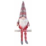 Figurina Mos Craciun textil multicolor 10x8x40 cm