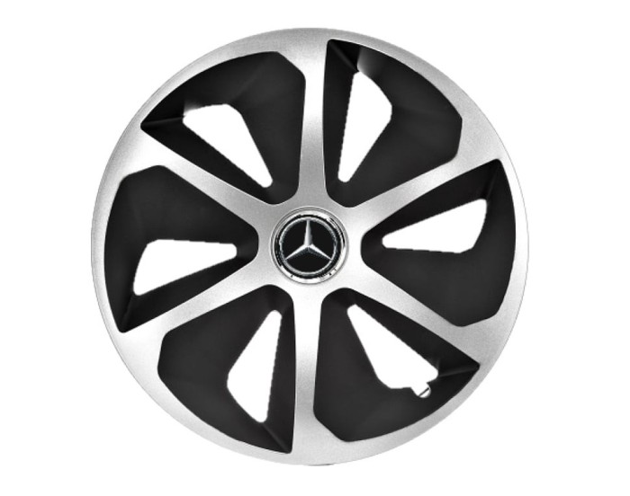 Set 4 capace roti Roco Gri-Negru R15 pentru gama auto Mercedes-Benz