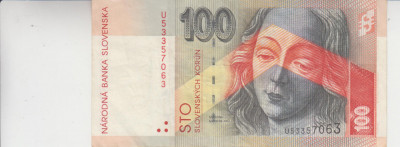M1 - Bancnota foarte veche - Slovacia - 100 Koroane - 2004 foto