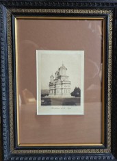 Manastirea Curtea de Arges - Gravura veche (Stelian Petrescu)