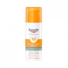 Crema gel cu protectie solara SPF 50+ nuanta light, 50 ml, Eucerin