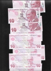 Turcia 10 lire lira 2009 unc pret pe bucata