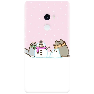 Husa silicon pentru Xiaomi Mi Mix 2, Cat And Snowman foto