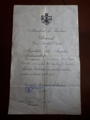 Brevet - Medalia Victoria - 1916 -1921 - Reg. 8 Rosiori foto