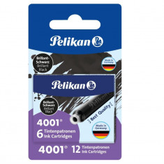 Set 12 patroane de cerneala Pelikan 4001 TP 6 2x6, negru lucios - NOU