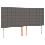 Cumpara ieftin Tablie de pat gri 160x5x118/128 cm piele ecologica